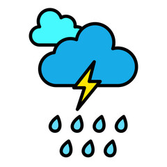 Thunderstorm Filled Line Icon