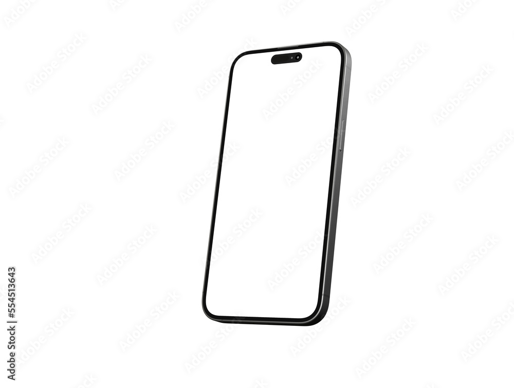 Poster Smartphone frame less blank screen. Mockup generic device.