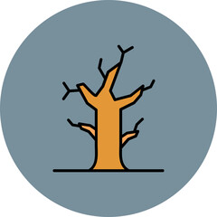 Dead Tree Multicolor Circle Filled Line Icon