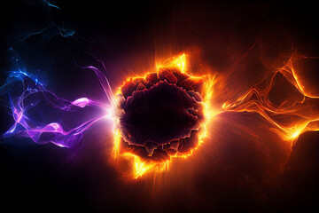 energy background with explosion and copy space - obrazy, fototapety, plakaty