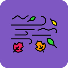 Wind Multicolor Round Corner Filled Line Icon