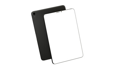 Gadgets including smartphone, digital tablet and laptop, blank screen with