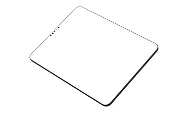 Tablet pc  computer with blank screen 3d