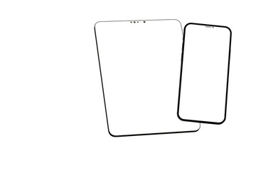 Tablet pc  computer with blank screen 3d