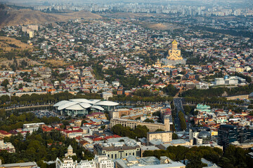 view of tbilisi city from above, georgia