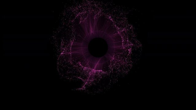 abstract figure from line and dot, magic and futuristic element for design, animation of explosion and movement, bright light. selective focus alpha channel