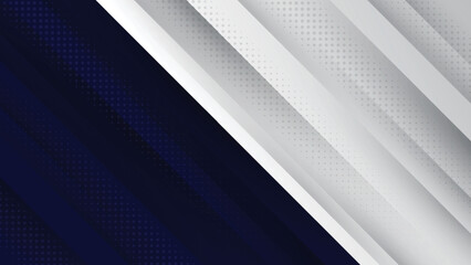 Obraz premium Dark blue background with stripes. banner white and grey background. Abstract background modern futuristic graphic. 