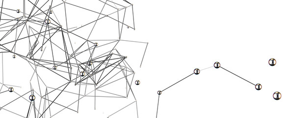 Abstract futuristic - technology with polygonal shapes on dark blue background.