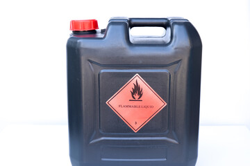 Flammable liquid symbol on the chemical tank, hazardous chemicals in the industry