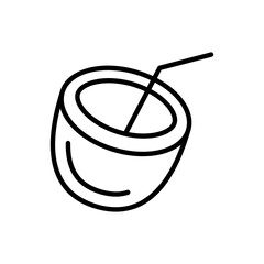 Coconut line icon, fruit and tropical, vector graphics, a linear pattern on a white background, eps 10.