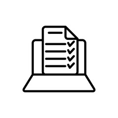 clipboard checklist or clipboard survey form line art vector icon for apps and websites