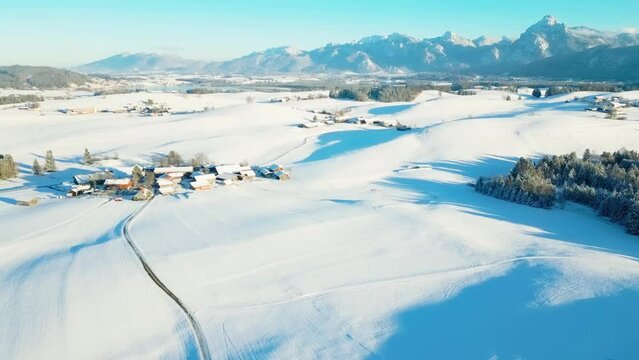 Beautiful winter landscape in the Allg&auml;u