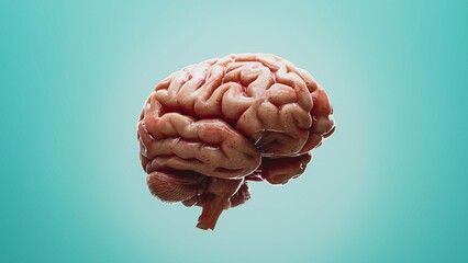 Human brain, realistic digital illustration, 3d render