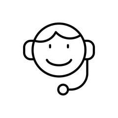 Customer support customer service agent or account manager line art vector icon for apps and websites
