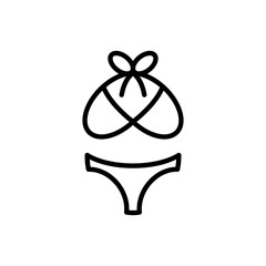Bikini Swimming Suit Line Icon Vector Illustration - Summer Holiday Icon