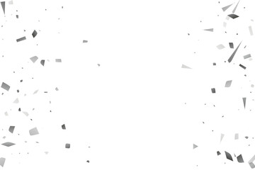 Silver glitter confetti on a white background. Decorative element.