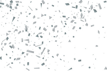 Silver glitter confetti on a white background. Decorative element.