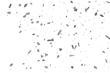 Silver glitter confetti on a white background. Decorative element.
