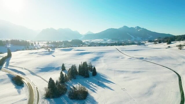 Beautiful winter landscape in the Allg&auml;u