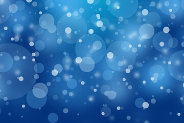 abstract blue blur bokeh snow background with copy space
