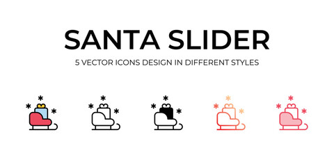 Santa sledge icons with white background.