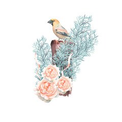 Watercolor Spring Easter Birds Peonies Roses Blush Cake Wedding Eucalyptus Rabbit Candelabra Bouquets Shabby Chic