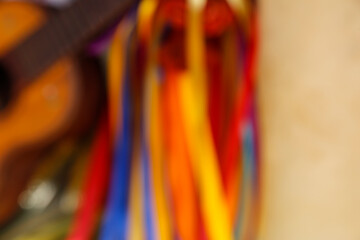 defocused colored ribbons - unfocused fabric