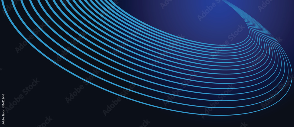 Aufkleber abstract background with blue dynamic lines to horizon in perspective.
