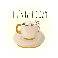 cute set with cozy things for a cozy tea party and reading