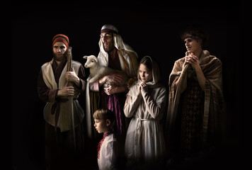 Shepherds came to worship the newborn Jesus