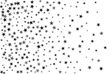 Star confetti. Silver casual confetti background. Bright design pattern.