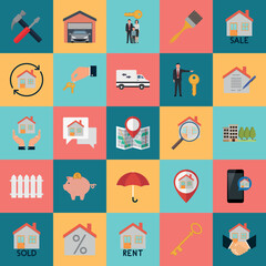 Real Estate Flat Design Icon Set