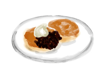 小倉パンケーキの手描きイラスト