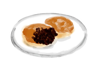 小倉パンケーキの手描きイラスト