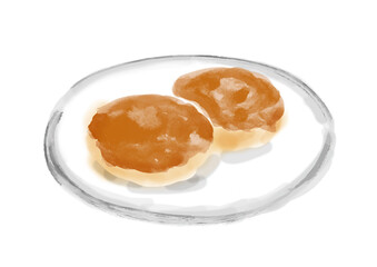 パンケーキの手描きイラスト