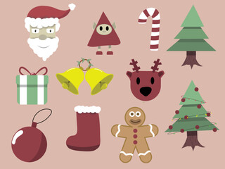 christmas icons set