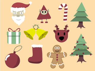 christmas icons set