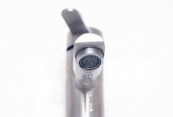 The water faucet leaks and needs repair. Water faucet in the kitchen