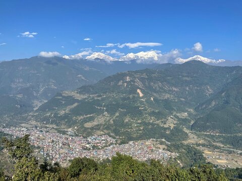 view from the mountain and city in one frame
