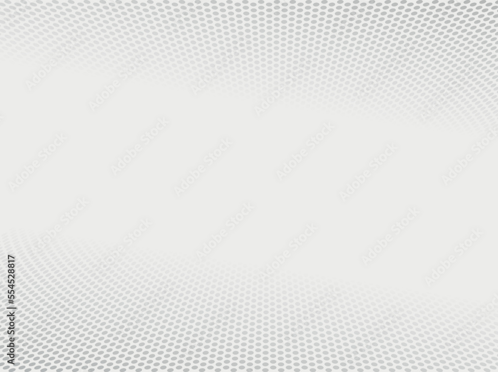 Poster halftone and perspective background. Abstract halftone dotted background. White and gray abstract perspective background with halftone