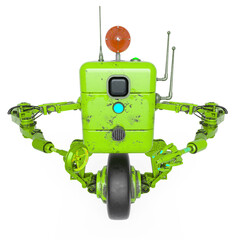 industrial robot is standing up