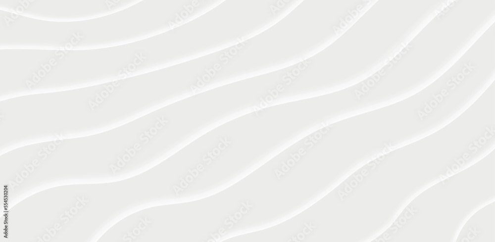 Poster White abstract geometric vector background. Abstract white and light gray wave modern soft luxury texture with smooth and clean