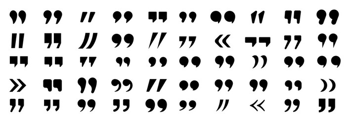 Quote icon set. Quote symbol. Quotes set. Simple quote collection vector