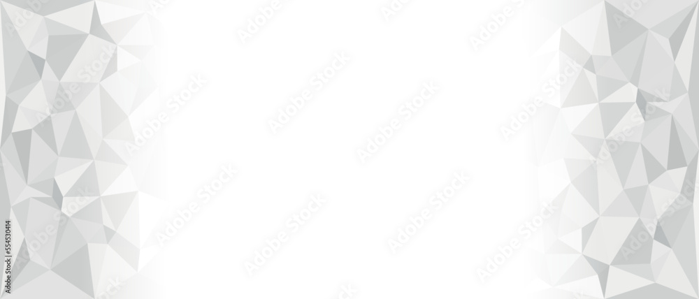 Leinwandbilder Abstract white and grey color geometric background with copy space. Abstract white geometric 3D background.