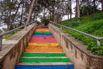 Rainbow stairs of Kyrenia City