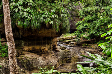 Sault, Errard, Dennery Waterfall at Saint Lucia island Caribbean