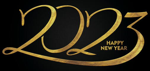 Happy new year 2023 golden calligraphy design banner