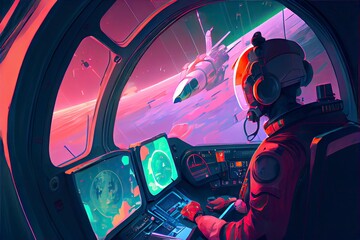 Inside a spaceship