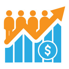 Growth graph vector icon logo design