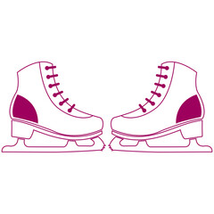 Ice skating  vector flat icon. 